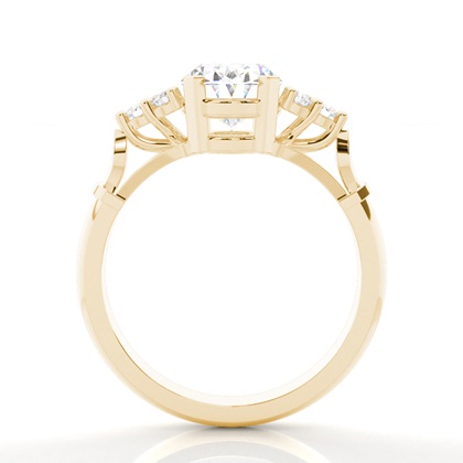 Geel Gouden Diamanten Ringen Met Zijstenen