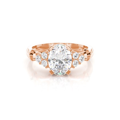 Oro rosa Anelli con diamanti laterali