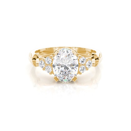 Geel Gouden Diamanten Ringen Met Zijstenen